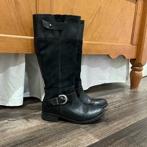 Timberland black leather and suede riding boots